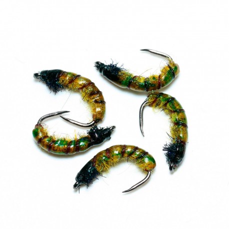 Rhiacophilia o Gusanillo verde - Mosca para la pesca de ciprinidos
