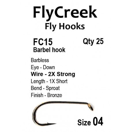 Anzuelo sin muerte FlyCreek FC15 Barbel Hook