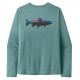 Camiseta solar patagonia L/S Cap Cool Sun Shirt- Fitz Roy Trout - Blue Sage
